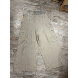 Jessica Simpson Khaki Linen Wide Leg Pants in XL